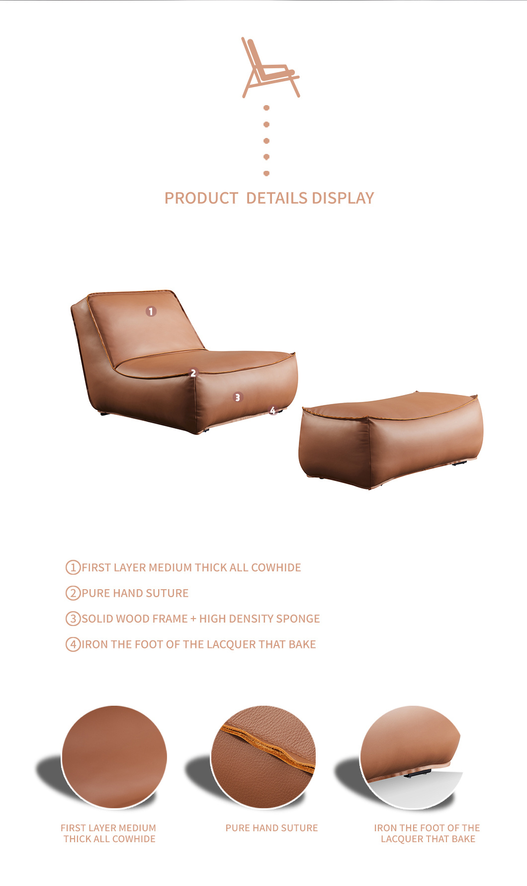 Nordic Luxury Modern Leather Leisure Chair