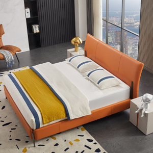 Customized Hotel Home Luxury Modern King Size Leather Bed