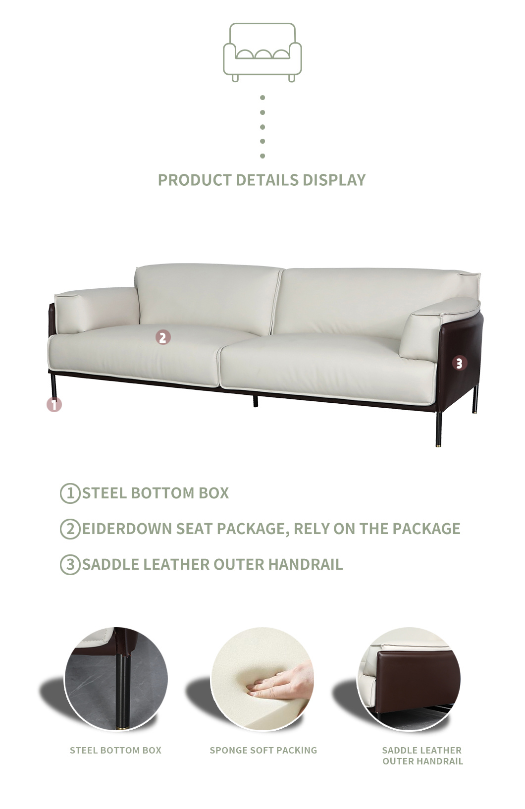New Living Room Leather Sofa Home Furniture