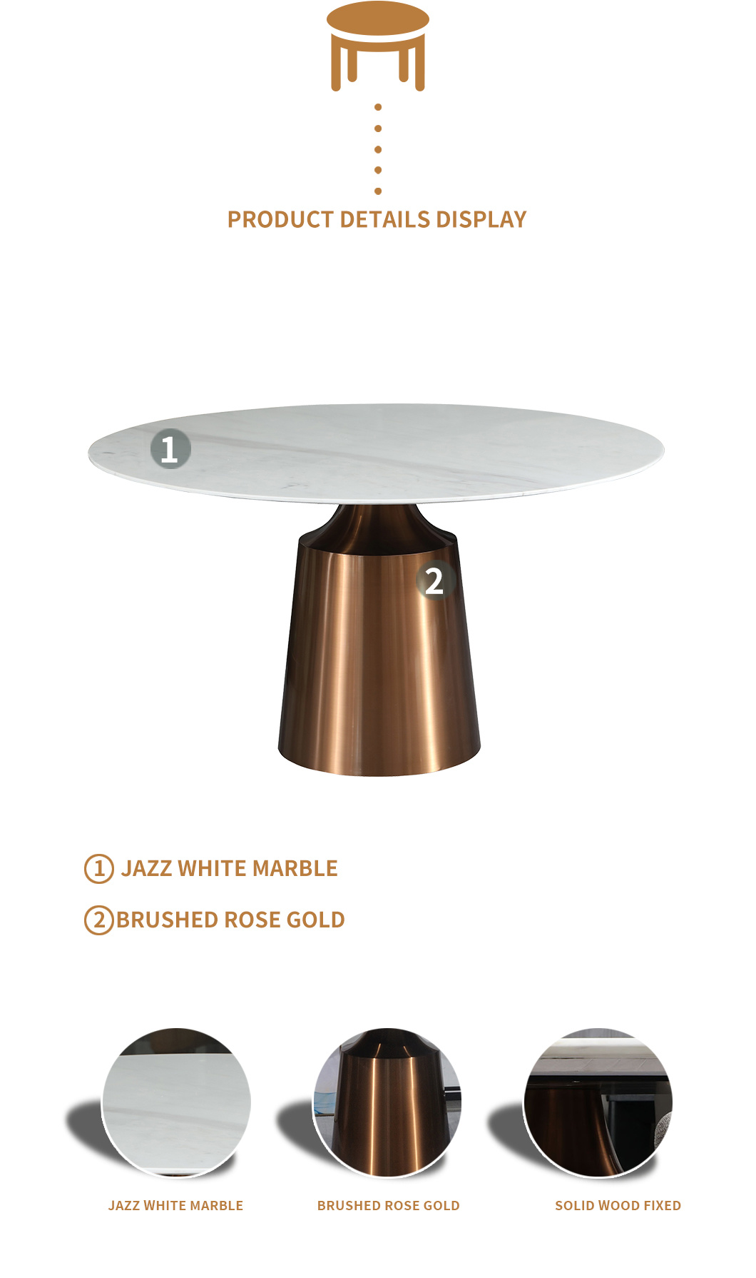 White Marble Table Gold Metal Table Sofa Side Table Coffee Table
