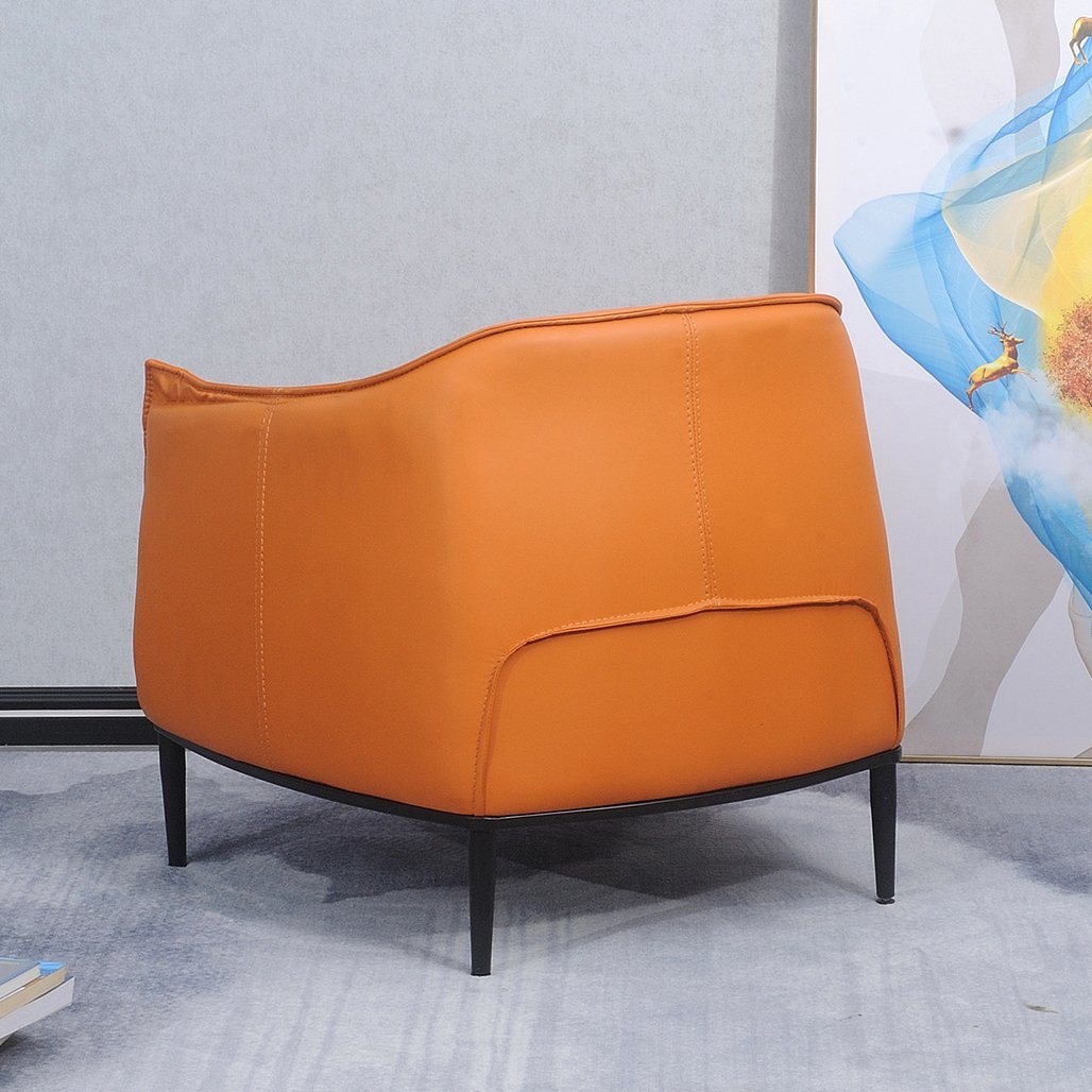 Italian Modern Leather Single Lounge Chair