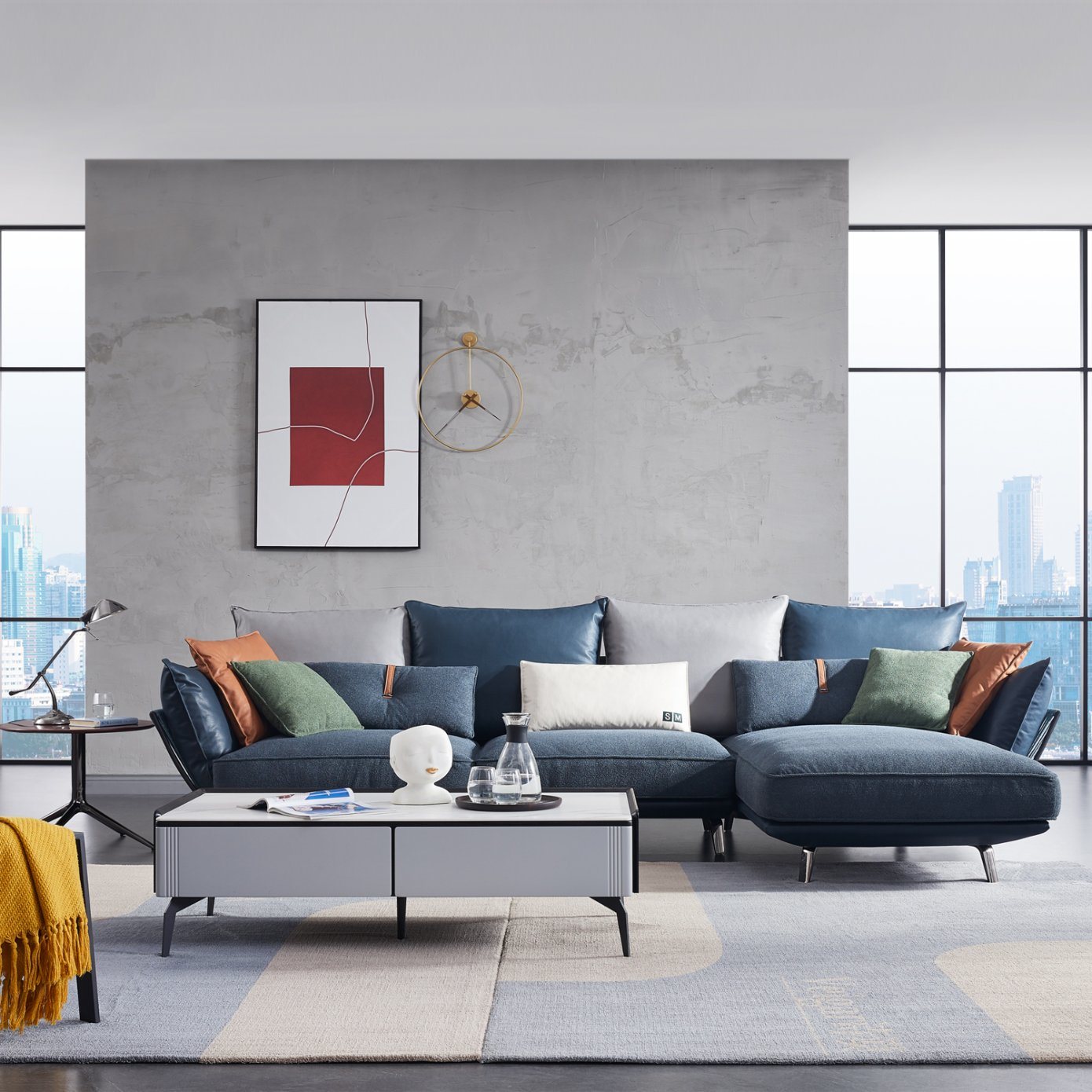 Modern Home Hotel Fabric Living Room Sofa Set