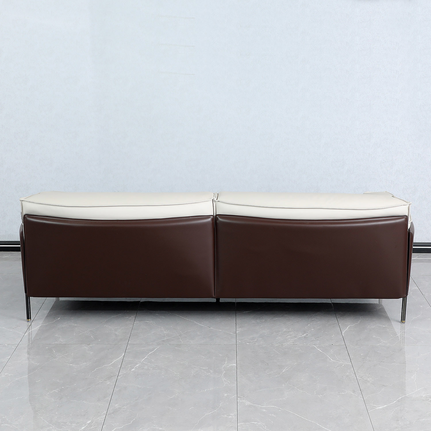 Living Furniture Italian Style Leather Sofa Three Seat Sofa