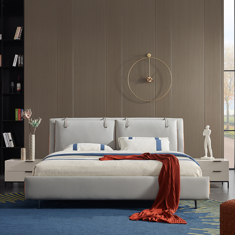 Luxury Modern Queen Size Leather Bedroom Bed