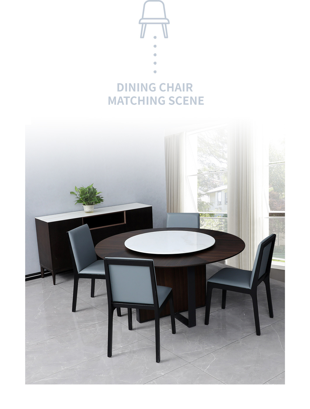 Modern Elegant Design Luxury Wooden Leather Dining Chair