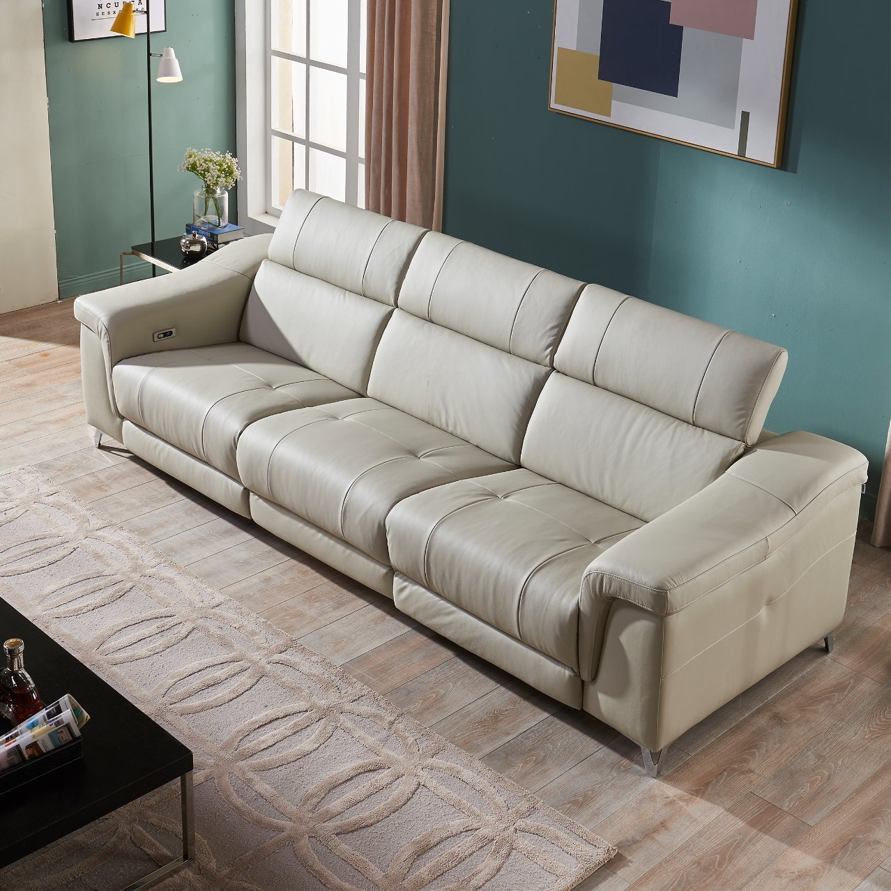Living Room Furniture Fabric Recliner Sofas 1 2 3 Seater Sofa Set